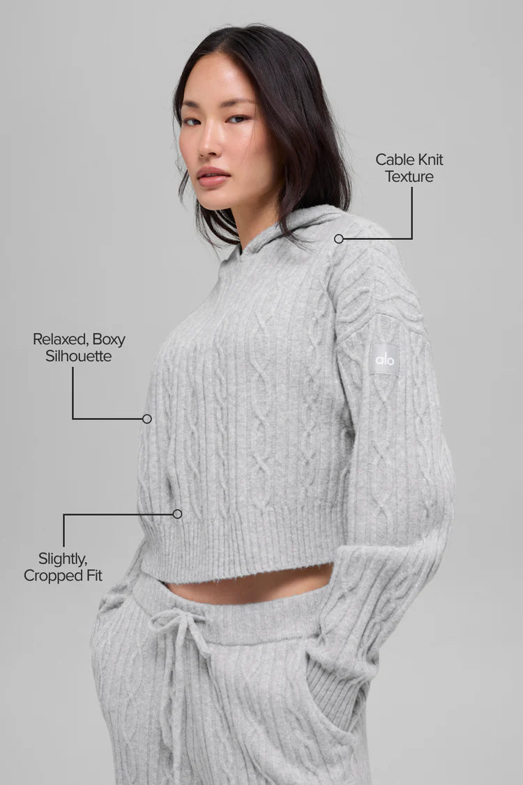 ALO YOGA Cable Knit Winter Bliss Hoodie Size: XXS