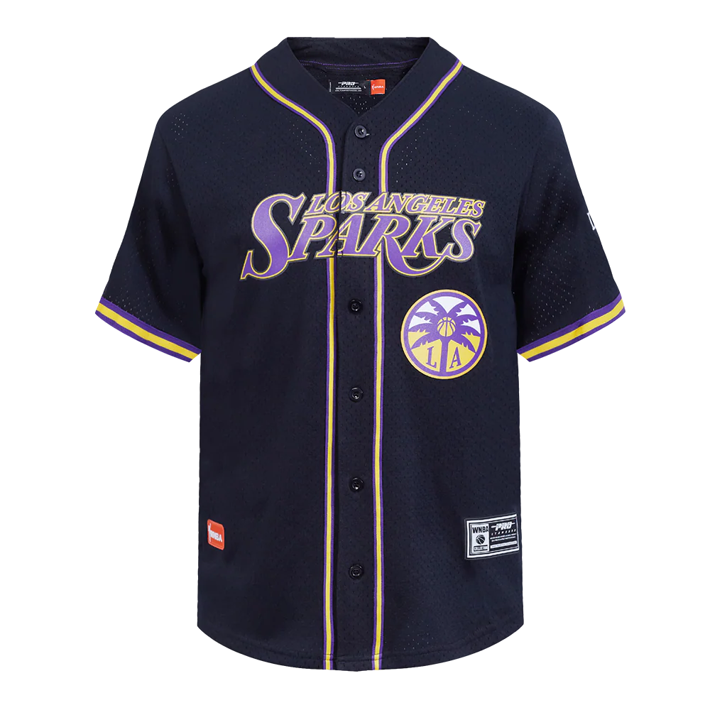 WNBA LOS ANGELES SPARKS MESH MEN'S BUTTON DOWN SHIRT: LG