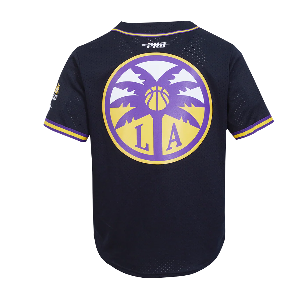 WNBA LOS ANGELES SPARKS MESH MEN'S BUTTON DOWN SHIRT: LG