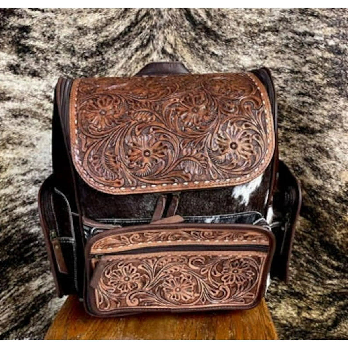 Western cowhide Backpack, Large Leather Backpack, Cowhide Backpack, Cowhide Purse Leather Backpack for Women, Diaper Bag for women
