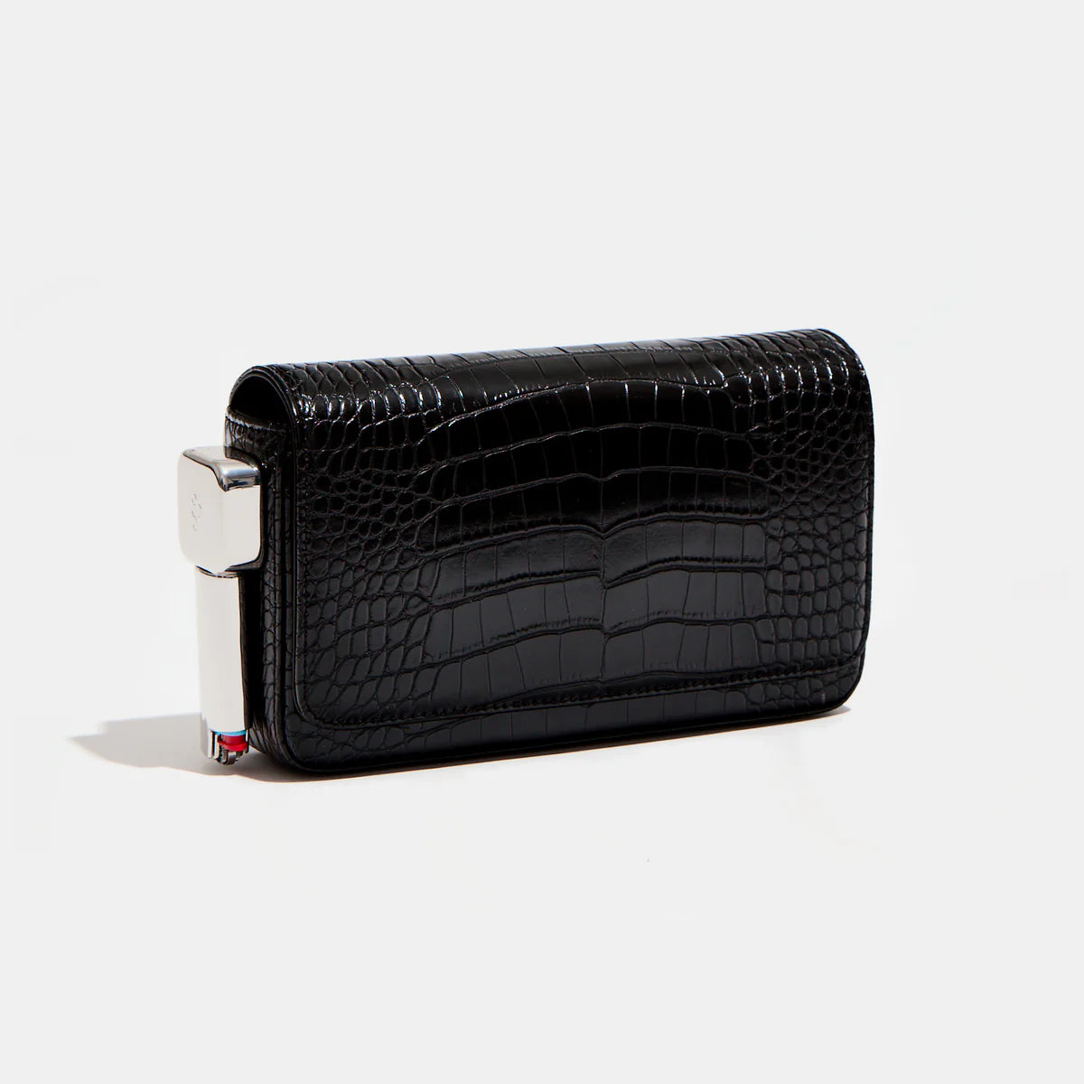 Edie Parker Burn Clutch in Black Croc