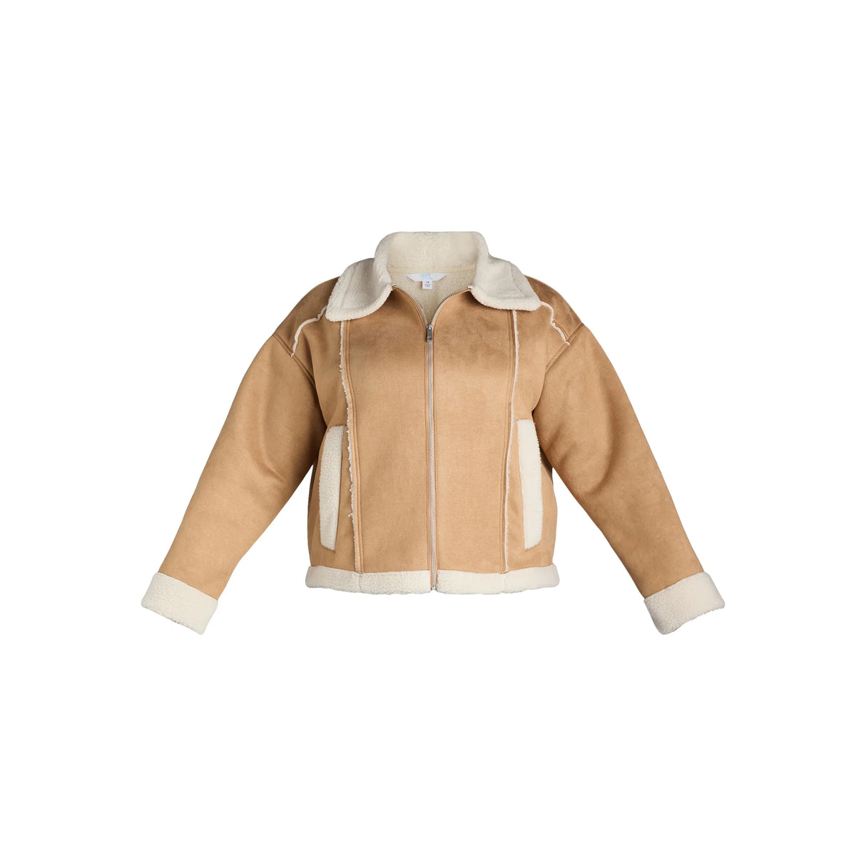 Time and Tru Women's and Women's Plus Bonded Faux Shearling Bomber Jacket Size:1X