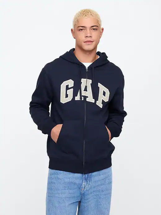 GAP Relaxed Gap Logo Zip Hoodie L