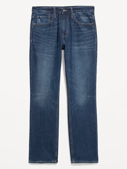 Structured Straight Non-Stretch Jeans for Men by Old Navy - Dark Wash - Size 32 x 34