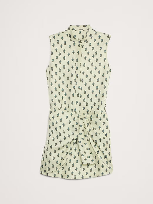 BANANA REPUBLIC | Twisted Shirt Dress | Etched Paisley | M