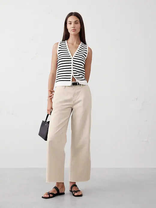 Banana Republic Wide-Leg High-Rise Cropped Chino - Twine 18