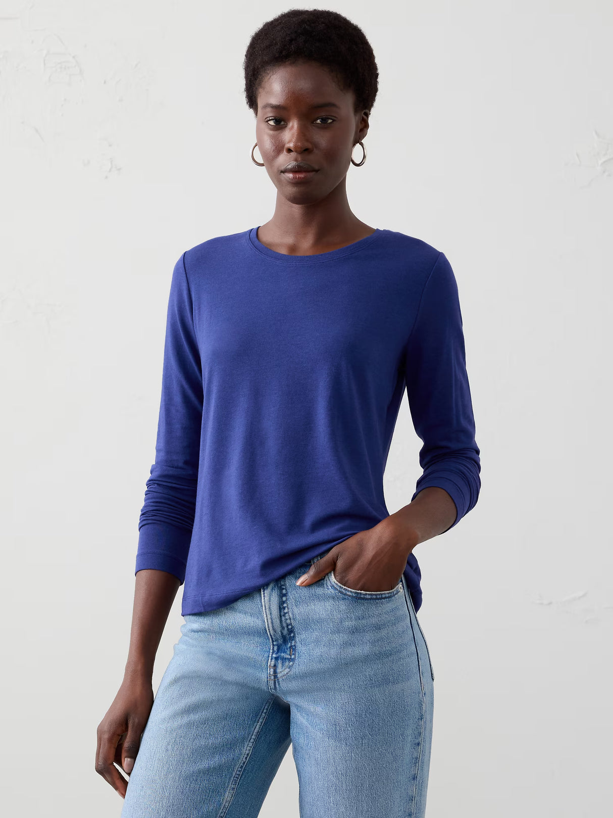 Banana Republic Timeless Long-Sleeve Crew-Neck T-Shirt Size XXS