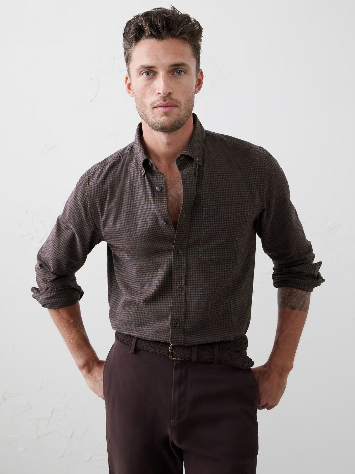 Banana Republic Slim-Fit Lightweight Flannel Shirt Size M