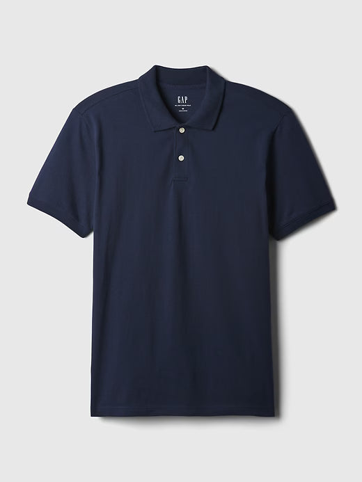 Gap Pique Polo Shirt - Men's Blue Large