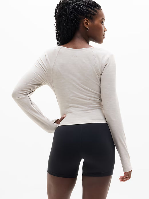 Athleta SoftLuxe Top - Cream Heather - Size: Small