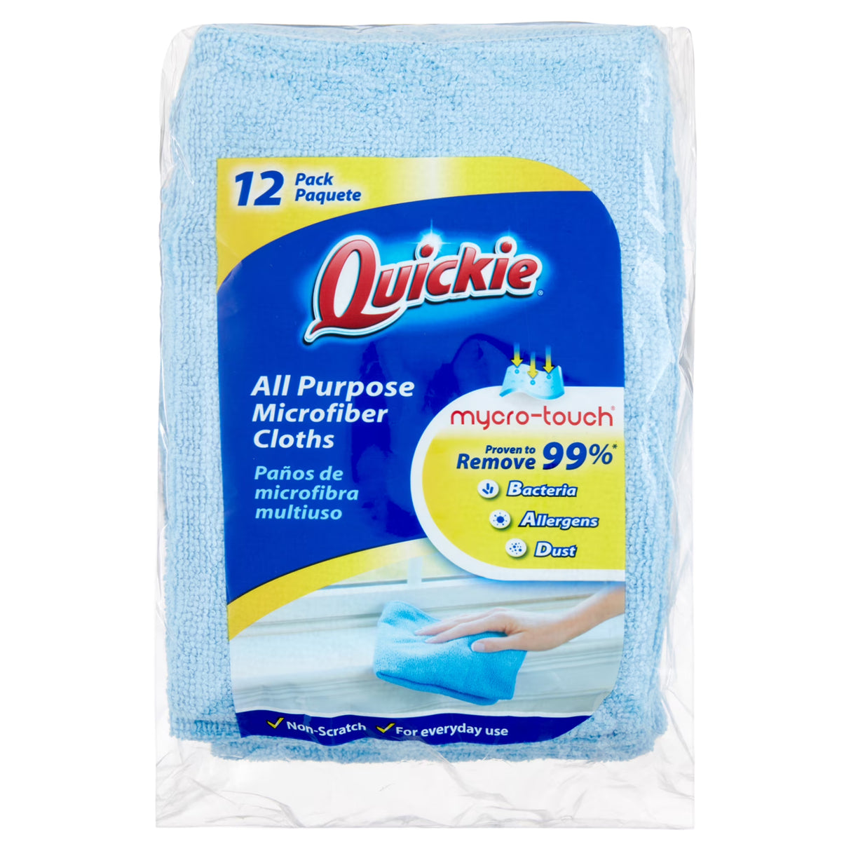 Quickie Homepro Microfiber Towels, 12 Cloths, Blue