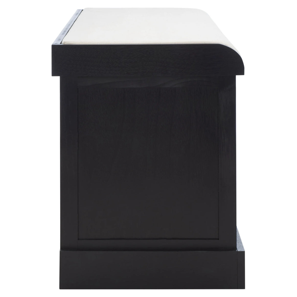 SAFAVIEH Briar 3 Drawer Cushion Bench, Black Frame/Greige Drawers