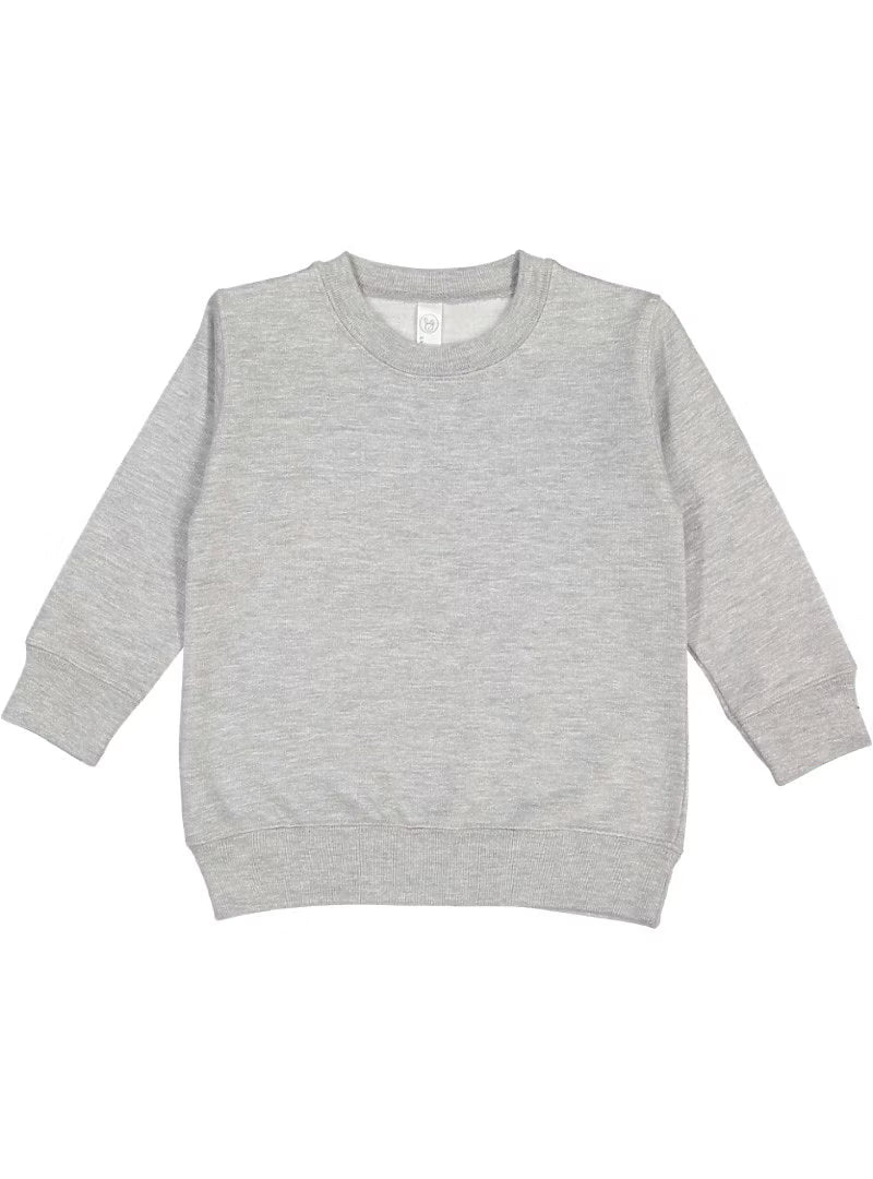 Rabbit Skins Toddler Fleece Crewneck Sweatshirt, Basil size 4T Heather Gray
