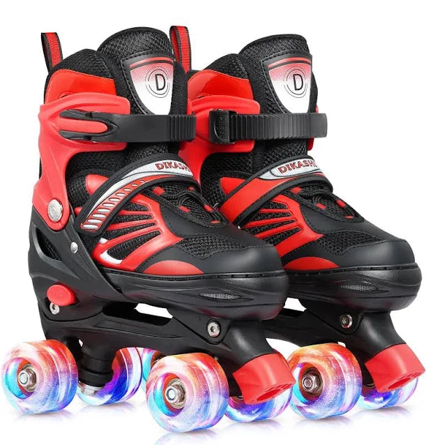 Dikashi 4 Wheel Quad Skates Red Black Men’s Size: 7