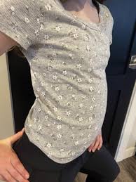 Girls' Scoop Neck Ribbed T-Shirt - art class™-Heather-grey- MED (8)