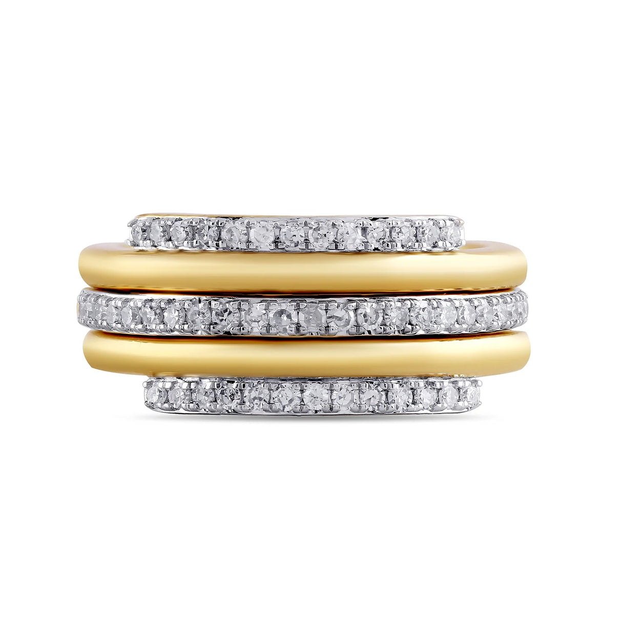 BRILLIANCE FINE JEWELRY | 14KT GP Over Sterling Silver - 3/8ct Lab Grown Diamond Stack Ring | SZ 6