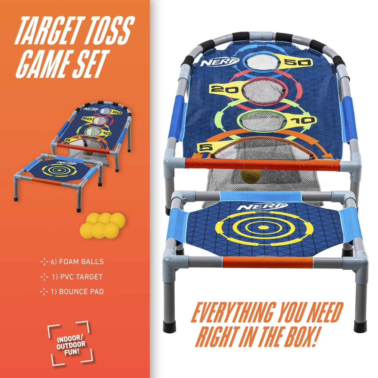 NERF Kids Bounce N Score Target Toss Game Set