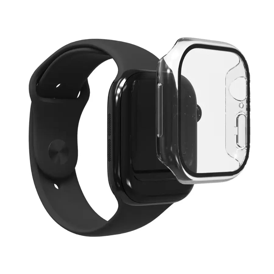 ZAGG - InvisibleShield Glass Elite 360 Integrated Bumper + Screen Protection for Apple Watch Series 10 Small - Clear