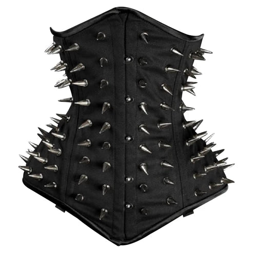 Lara Leather Steampunk Steel Boned Cotton Under Bust Corset