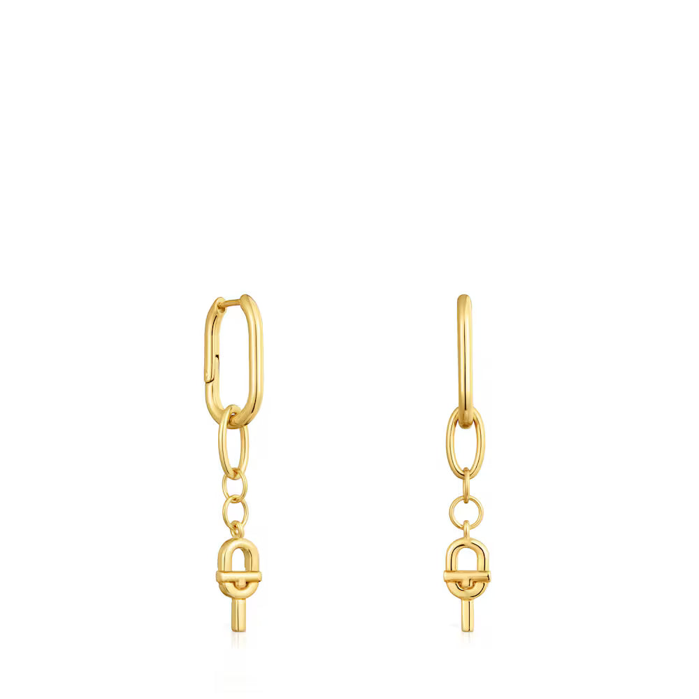 Long hoop earrings with 18kt gold plating over silver TOUS MANIFESTO