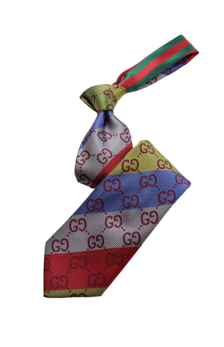 GG Stripe A9 | Red/Green/Yellow/Blue | Tie & Pocket Square