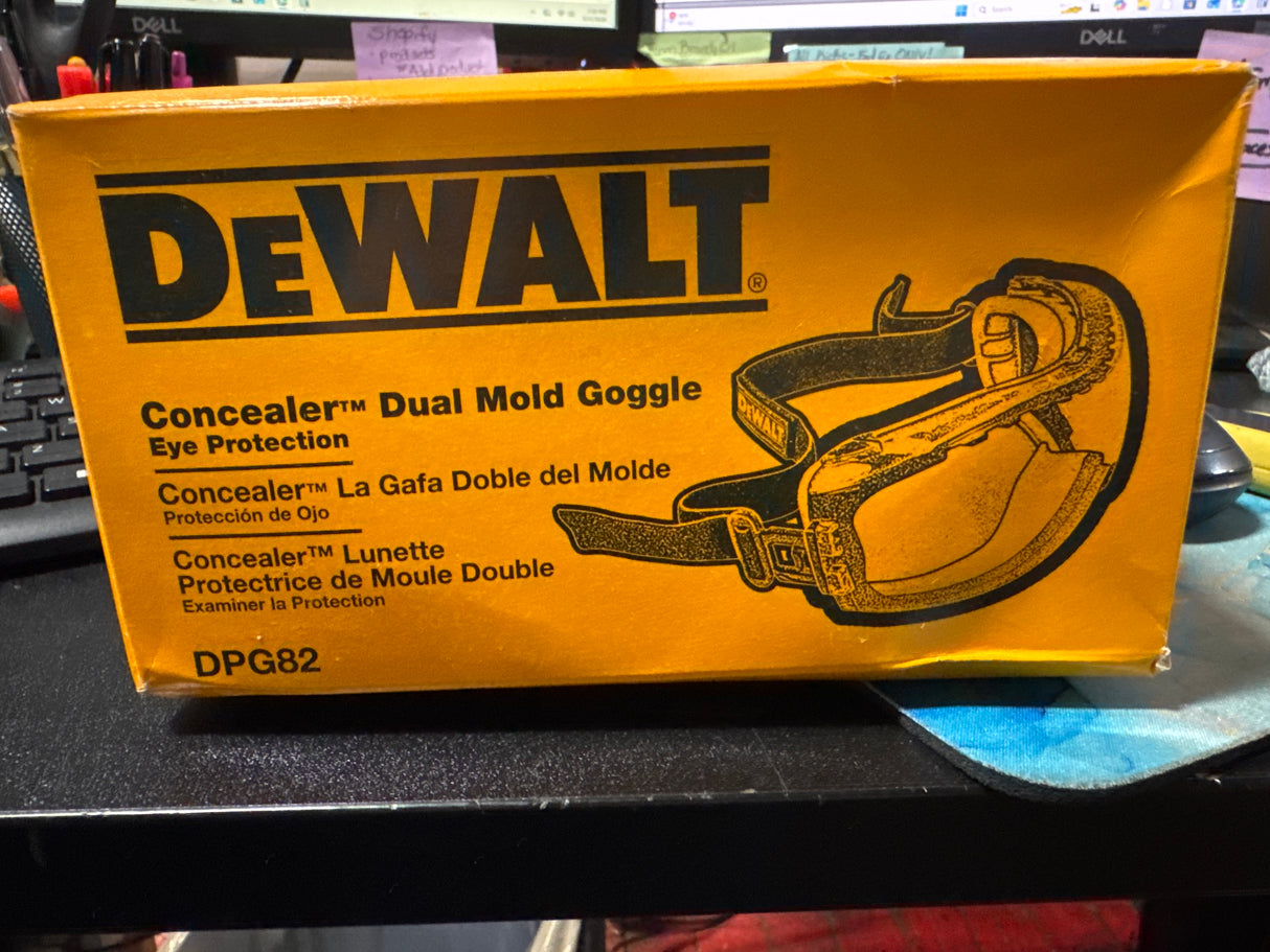 Dewalt DPG82 Concealer Anti-Fog Dual Mold Safety Goggle - 1 Pair