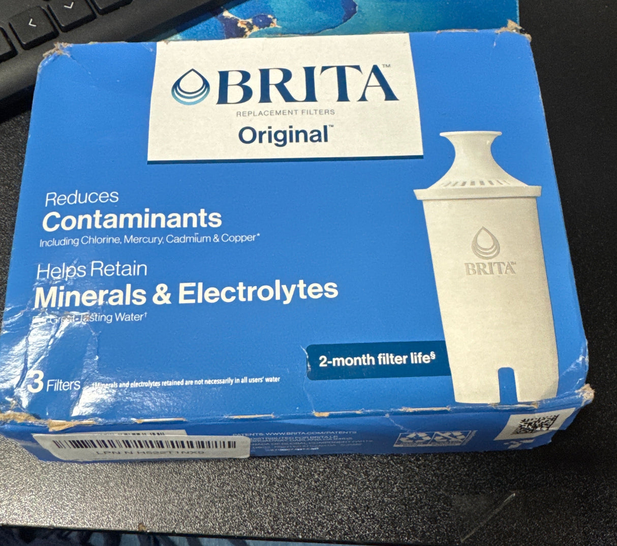 Brita Standard Water Filter for Pitchers and Dispensers, BPA-Free, Reduces Copper, Cadmium and Mercury Impurities, Lasts Two Months or 40 Gallons, Includes 3 Filters for Pitchers