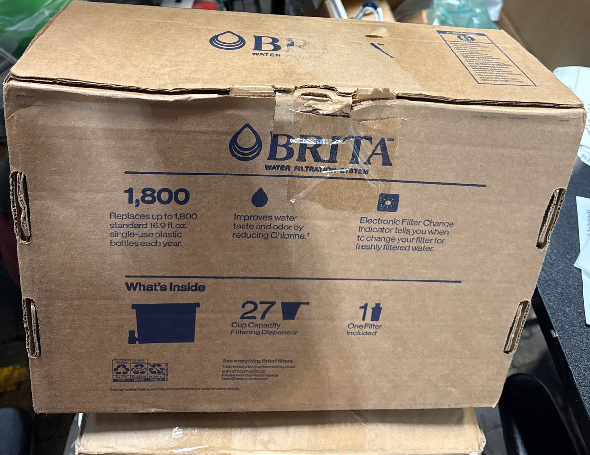 Brita UltraMax Large Water Dispenser With Standard Filter, BPA-Free, Reduces Copper, Cadmium and Mercury Impurities, Lasts 2 Months or 40 Gallons, Includes 1 Filter, Kitchen Accessories, Large 27-Cup