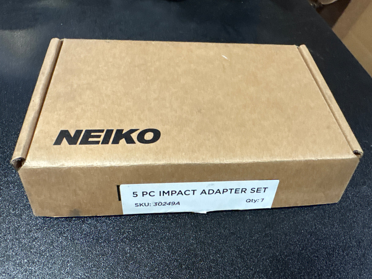 Pre-Loved NEIKO 30249A 5 Piece Impact Socket Adapter Set, Standard SAE, 1/4, 3/8, 1/2" Cr-V Steel Impact Driver & Wrench Conversion Kit Socket Reducer, Locking Socket Adapter Set