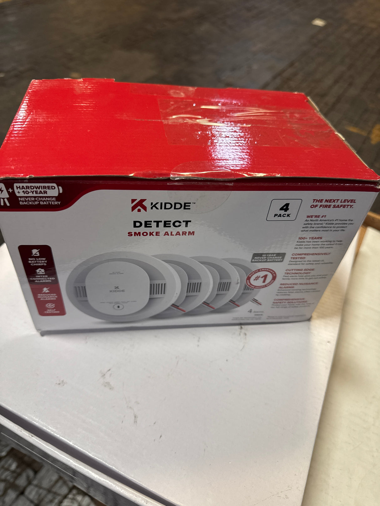 Kidde Hardwired Smoke Detector, AA Battery Backup, Interconnectable, LED Warning Light Indicators, 4 Pack (