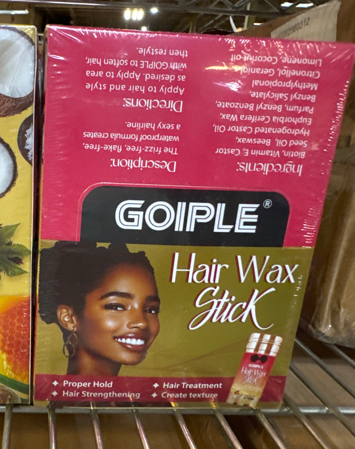 Goiple Wax Stick for Hair, Hair Pomade Stick Long-Lasting Styling Wax Stick, Hair Wax Stick Smoothing & Slick Stick for Hair Wigs, Styling Waxes for Fly Away & Edge Frizz Hair (2.7 oz) Fresh Peach Scent