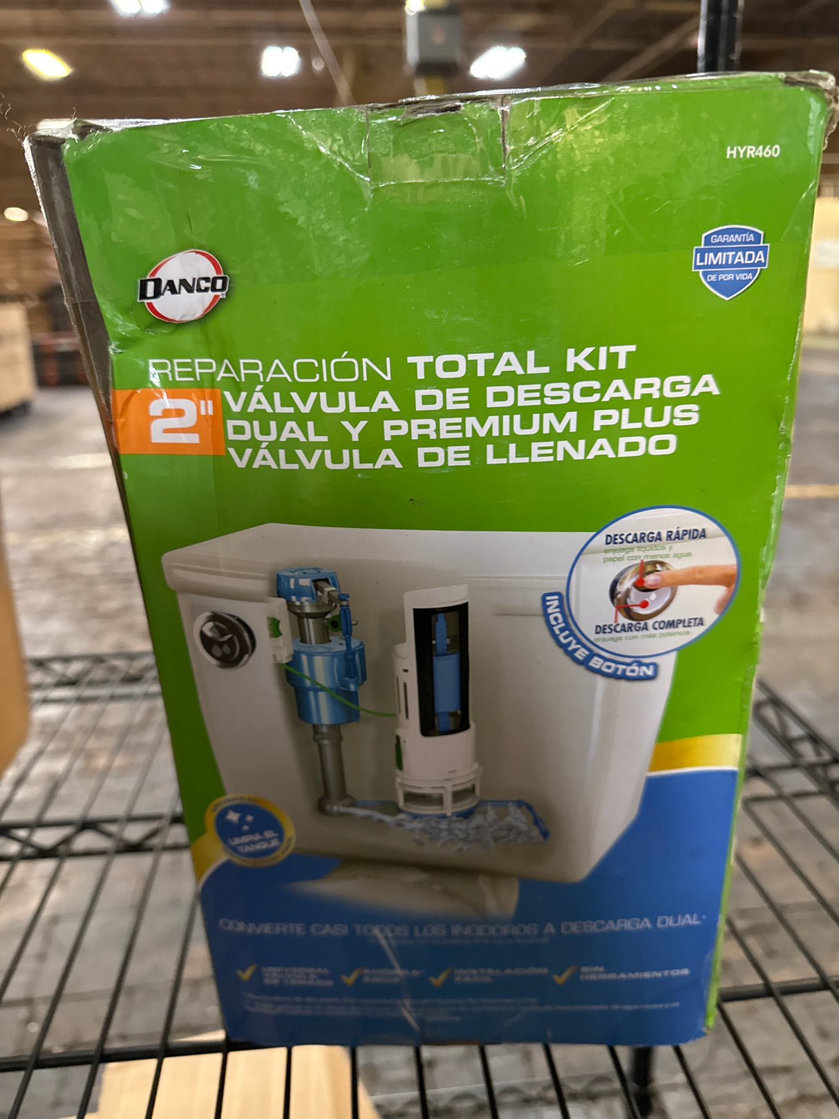 Danco HYR460 HyrdroRight Water-Saving Toilet Tank Repair Kit with Dual Flush Valve, Includes Dual Push Btton Handle in Chrome