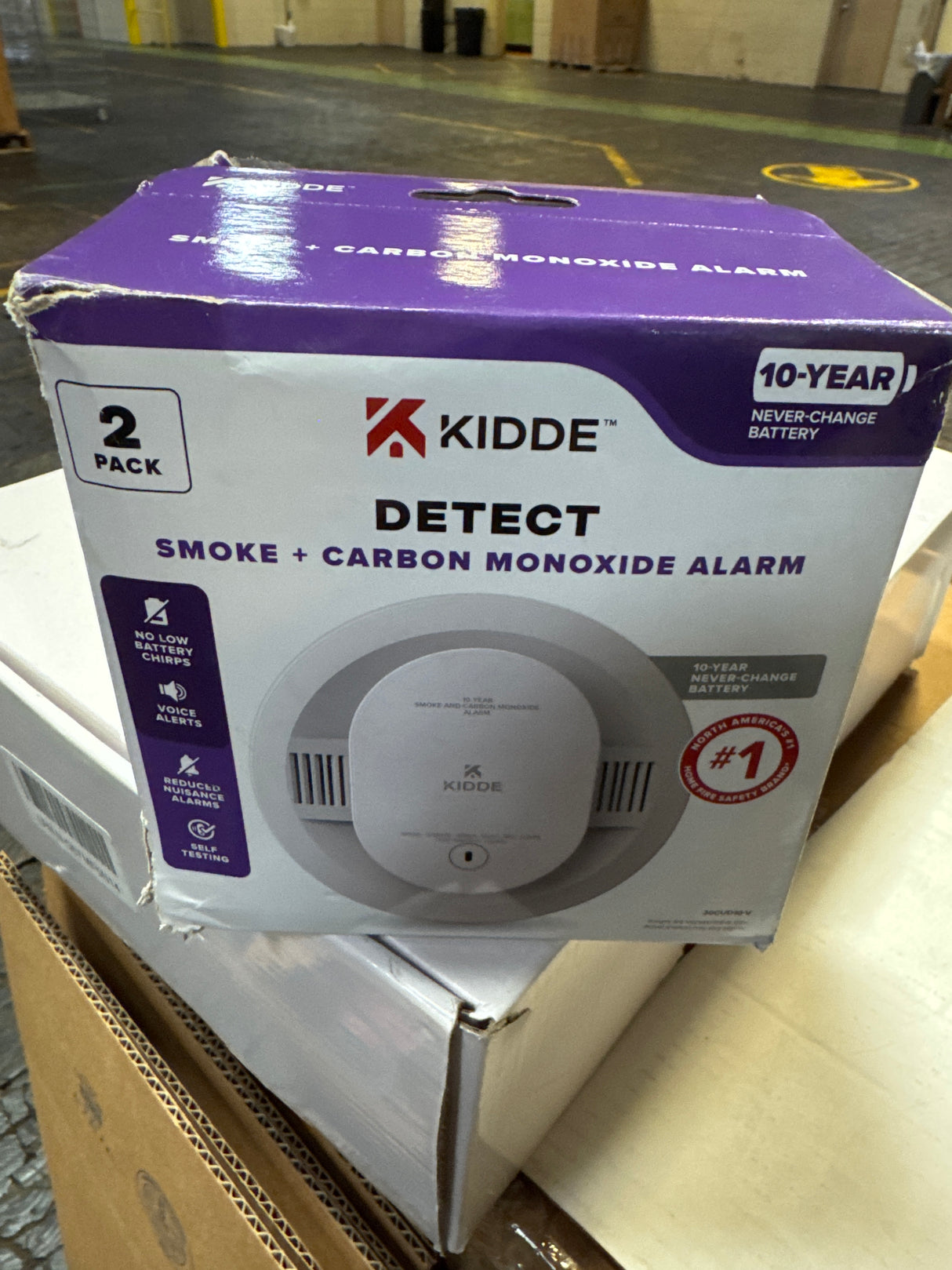 Kidde Smoke & Carbon Monoxide Detector, 10-Year Battery Powered, Voice Alerts, LED Warning Light Indicators, 2 Pack