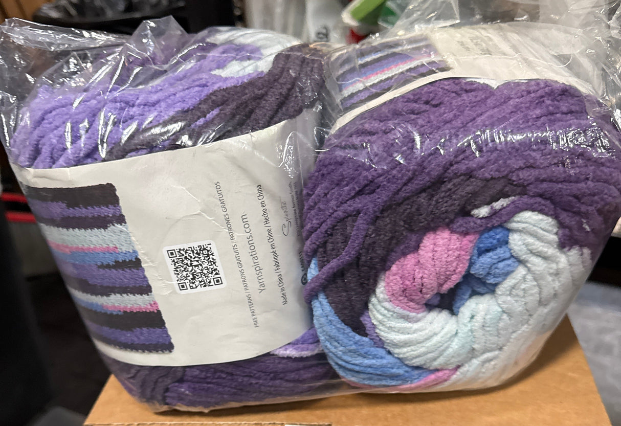 2 Pack - Bernat Blanket Patchwork Yarn-Purple Pop -