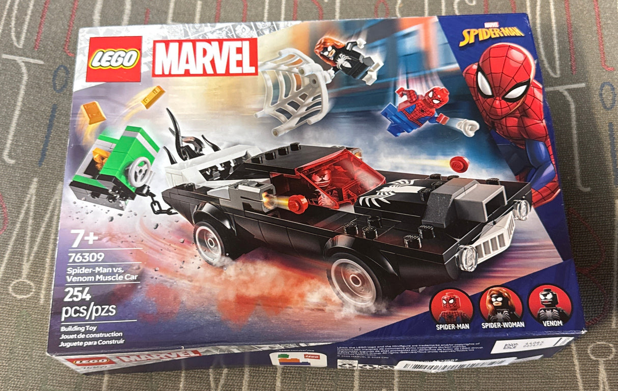 LEGO Marvel Spider-Man vs. Venom Muscle Car Toy - Building Set for Kids, Boys and Girls, Ages 7+ - with Spider-Man, Venom, and Spider-Woman Minifigures - Superhero Gift Idea for Birthday - 76309