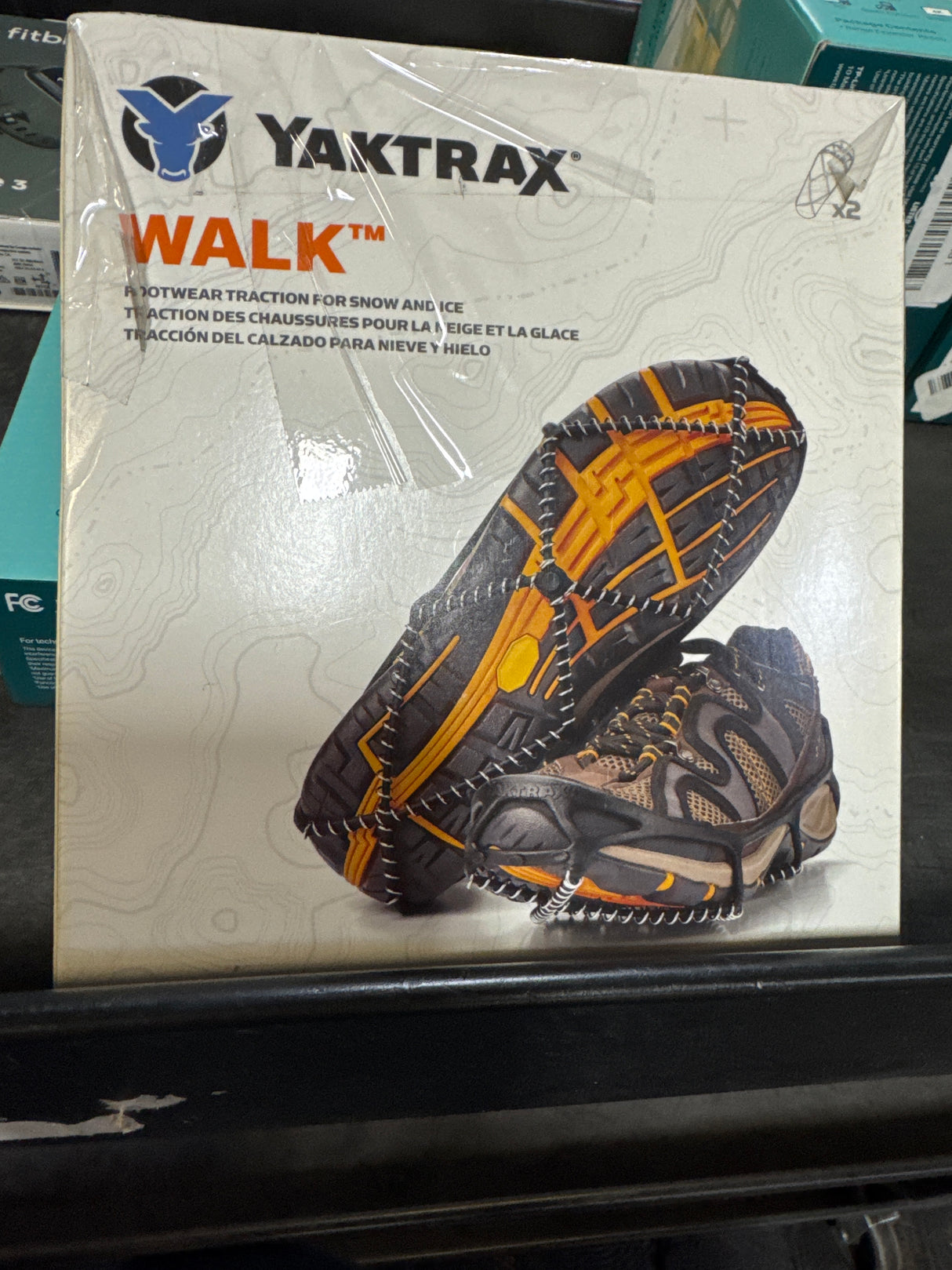 Yaktrax Walker Traction Cleats for Snow and Ice, Black, Small