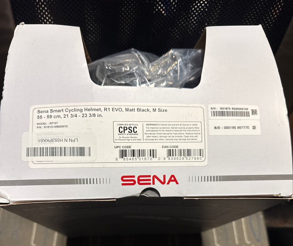 Sena R1 EVO Smart Helmet (Matte Black, Medium)