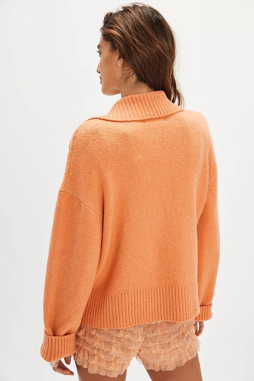 Free People Trading Up Polo Peach Size: S