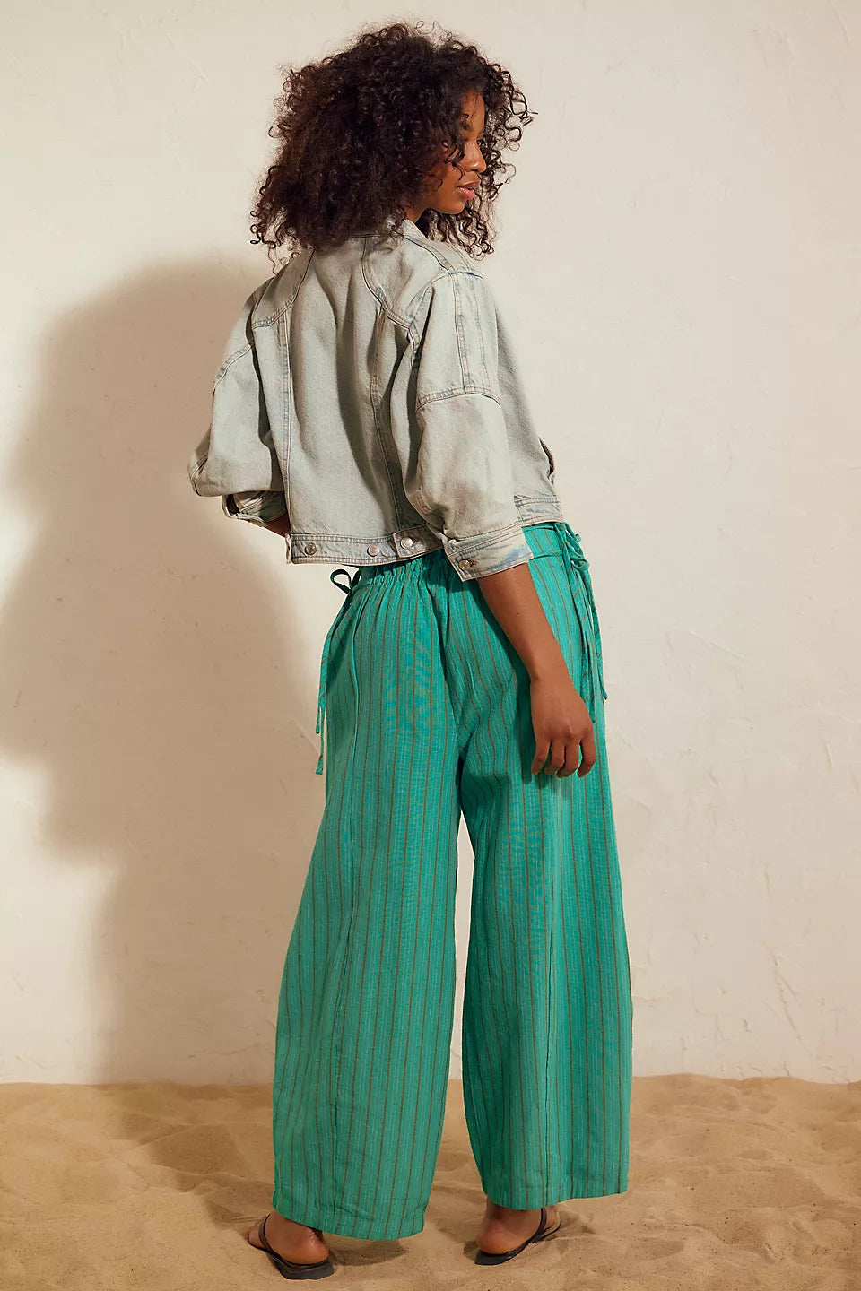 FP-Sun Dazed Cotton-Linen Striped Pants WOMEN'S XS
