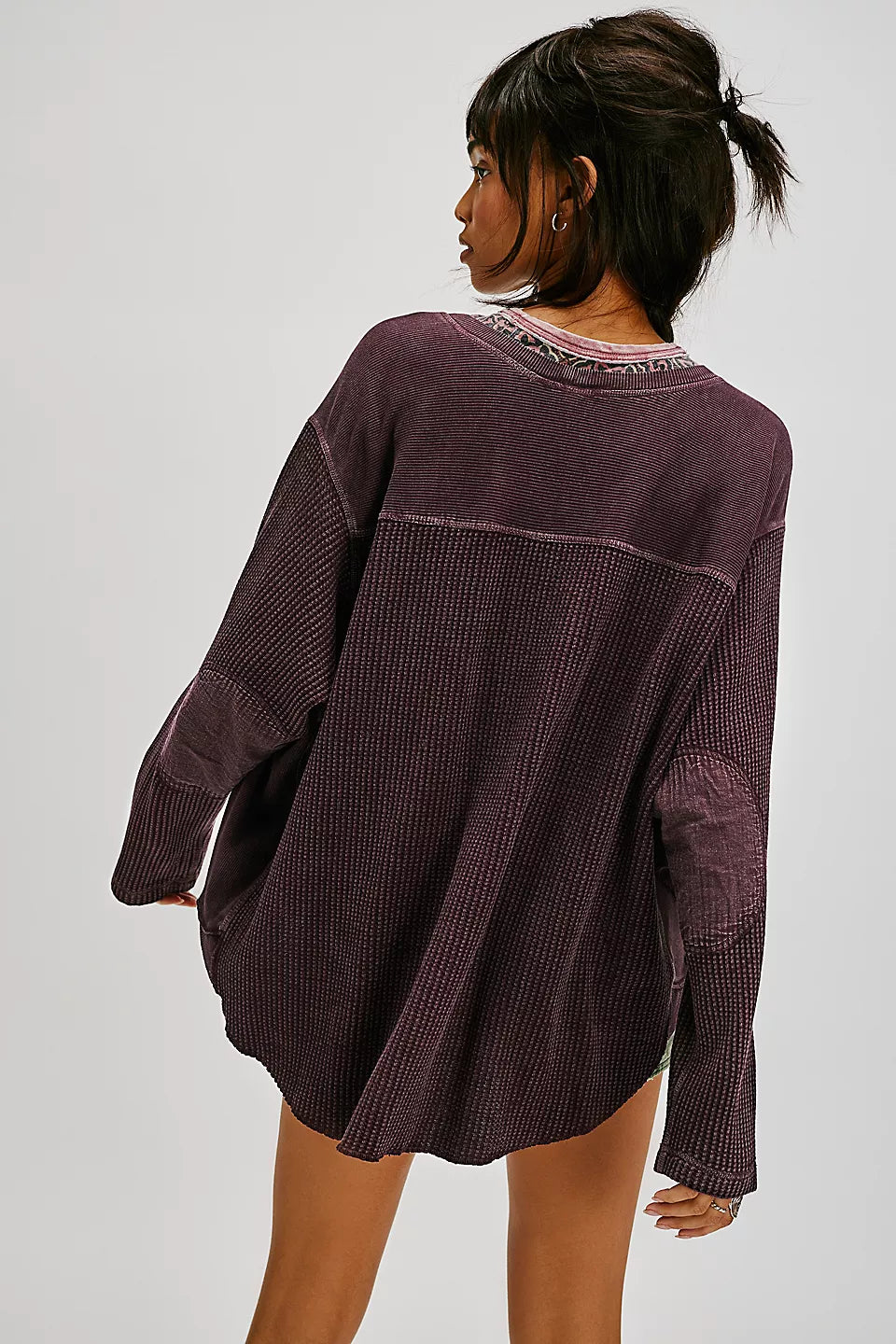 Free People FP One Blake Thermal Mauve Wine Size: L