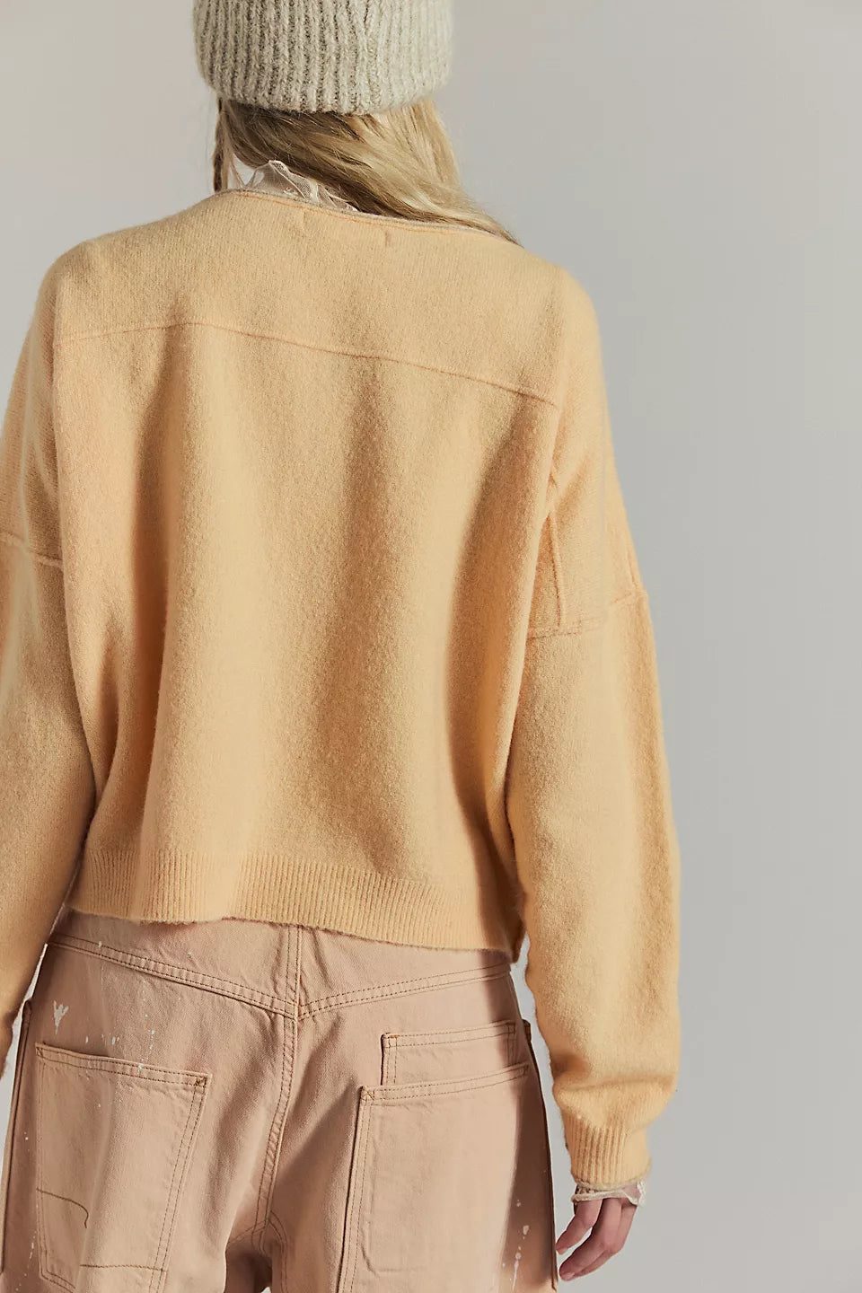 Free People See Me SoftSpun Pullover Cream Blush Size: XS