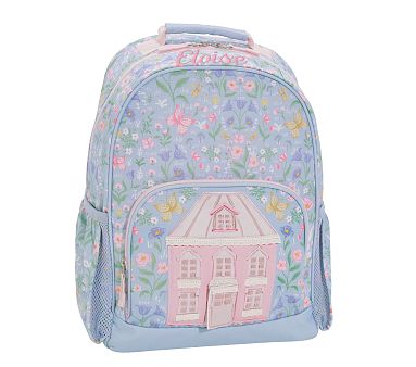 Mackenzie Blue Floral Dollhouse Backpacks Large