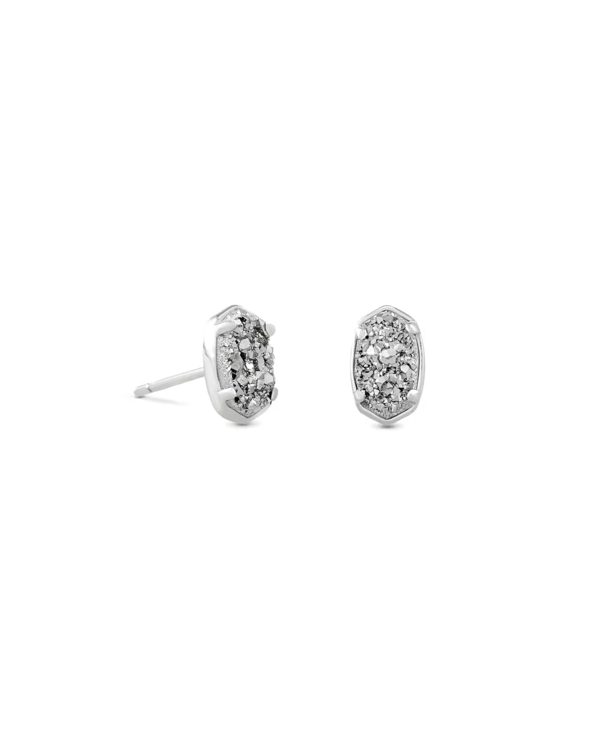 Kendra Scott Emilie Silver Stud Earrings in Platinum Drusy