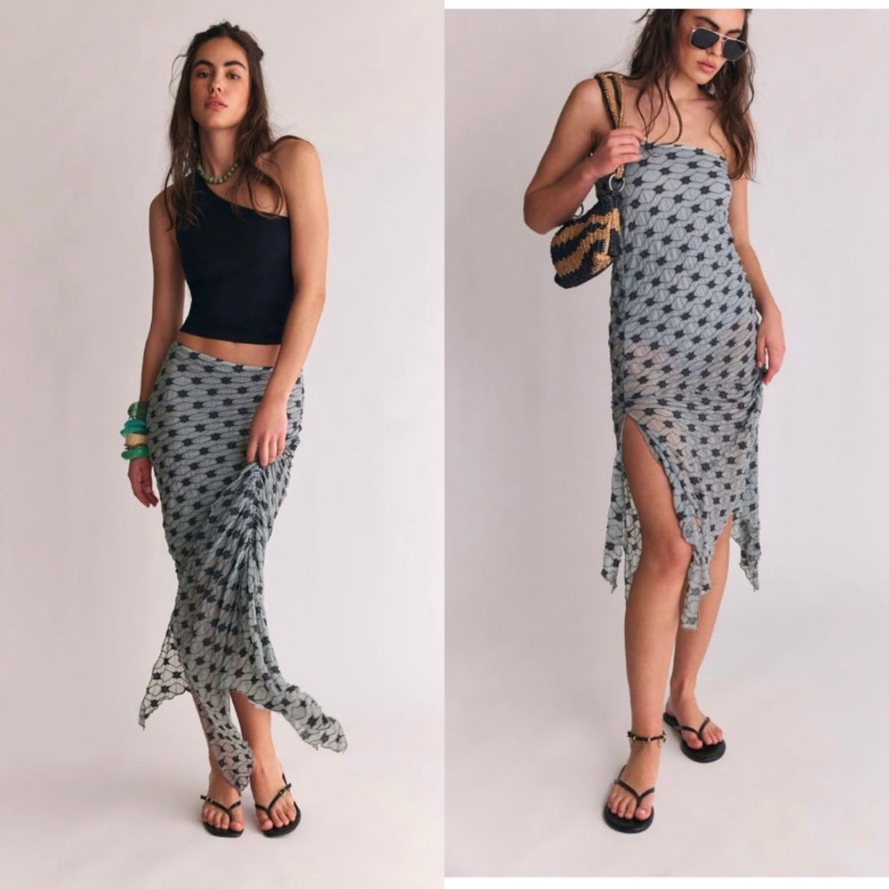 FREE- PEOPLE-WOMEN'S-MARGOT MAXI SKIRT BLUE/GREY- 97181614-SMALL
