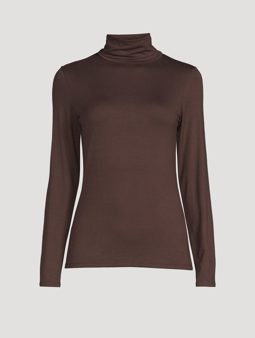 MAJESTIC FILATURES Soft Touch Turtleneck Coffee Size: 2