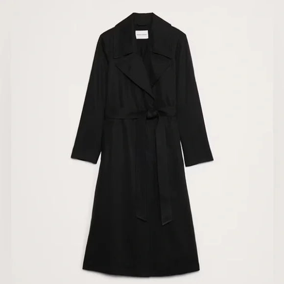 BANANA REPUBLIC | Drapey Trench Coat | Black | S