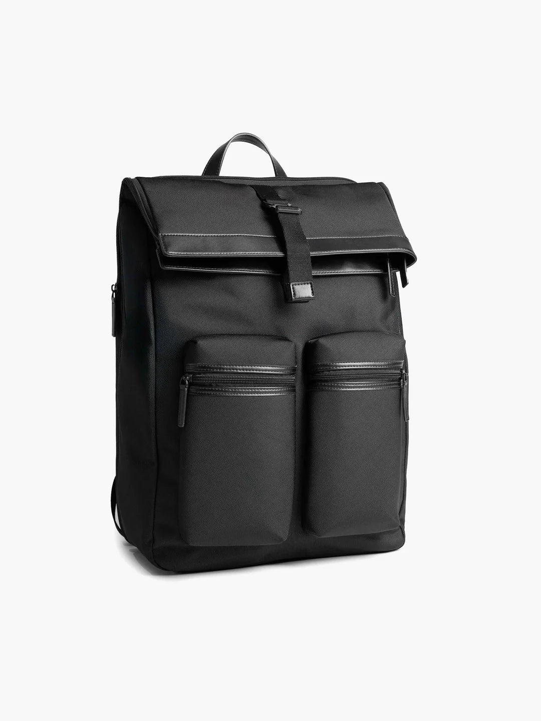 Maverick & Co. Rover Roll Top Backpack (Waterproof nylon fabric , Black)