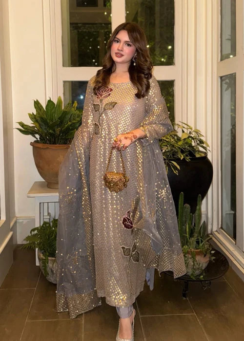Suits By Sadia Grey Sequence - Size XL