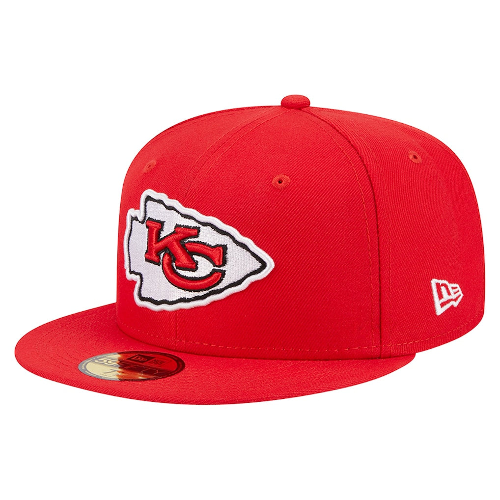Men's New Era Red Kansas City Chiefs Main 59FIFTY Fitted Hat 7-3/8