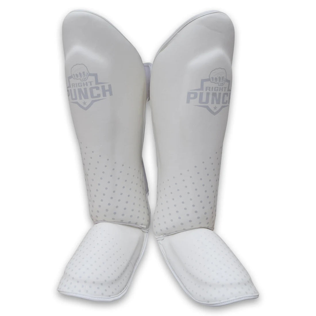 RIGHTPUNCH SHIN GAURDS XS WHITE AND SILVER